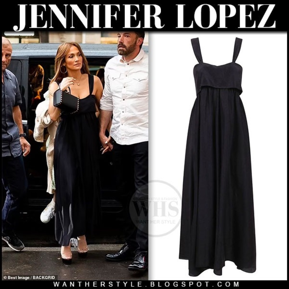 Forte Forte Black Maxi silk Dress as seen on Jennifer Lopez